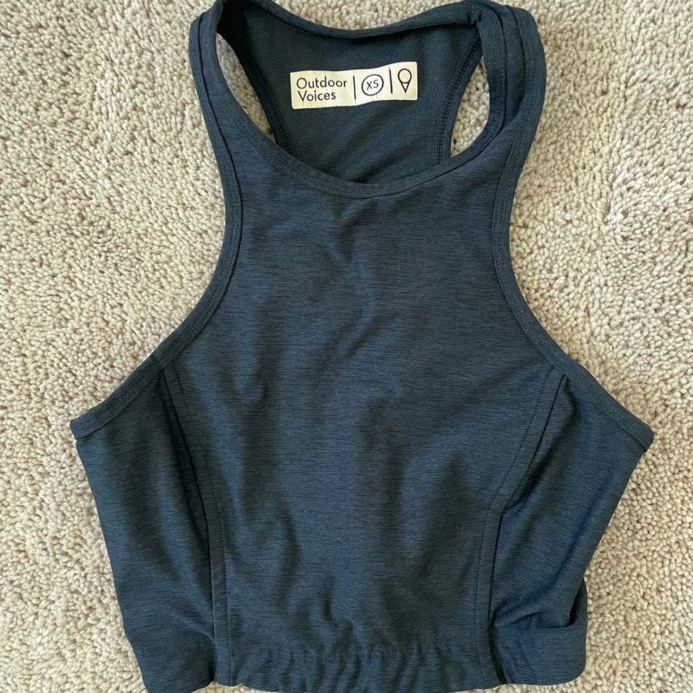 Outdoor Voices Black Crop Top | Size XS